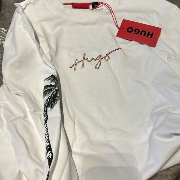 Hugo Boss COTTON-JERSEY T-SHIRT WITH PALM-TREE ARTWORK AND BRANDING - Picture 4 of 6